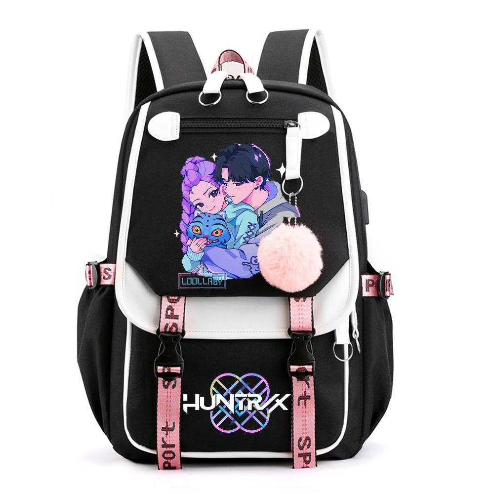 Anime Niedlicher Cartoon K-Pop Bedruckter Rucksack Schultasche für Teenager Schüler Mädchen Junge Bücherrucksack Große Kapazität Wasserdicht Reisetasche Kindergeschenk Rucksack