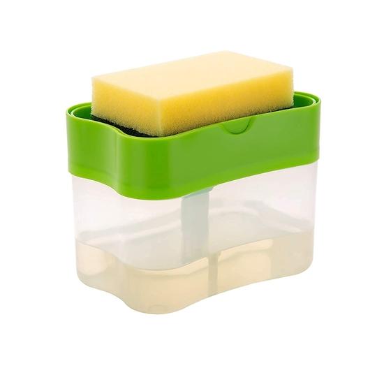 ARTH Plastic 2 in 1 Soap Dispenser for Kitchen, 400 ml, Multi Color