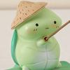 Yousheng Frog/Tortoise Incense Stick Holder with Lotus Leaf Phone Holder Cute Resin Desk Ornament for Home Office Table Shelf Decor