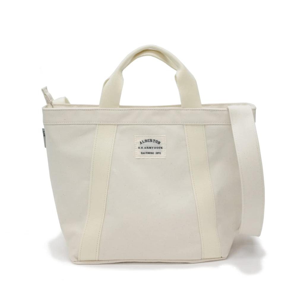 Sea DUCK CANVAS SAND Made in Japan Tote Bag 2WAY Shoulder ALBERTON Simple Waterproof Duck Canvas [CIE] TOTE-M Men's Women's