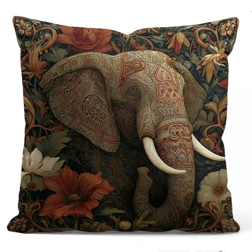 Cute Raccoon Pillow Cover Mushroom Forest Cushion Case Woodland Animal Decor Nature Lover Gift