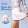 PLUS Women's Quick-Dry Pleated Skort: Breathable Anti-Exposure Athletic Skirt for Running and Outdoor Activities