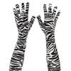 Elegancki wzór zebry Rękawiczki na Halloween Unikalne stroje Długie rękawiczki dla flapperki Panny Młodej Ślubne akcesoria do tańca
