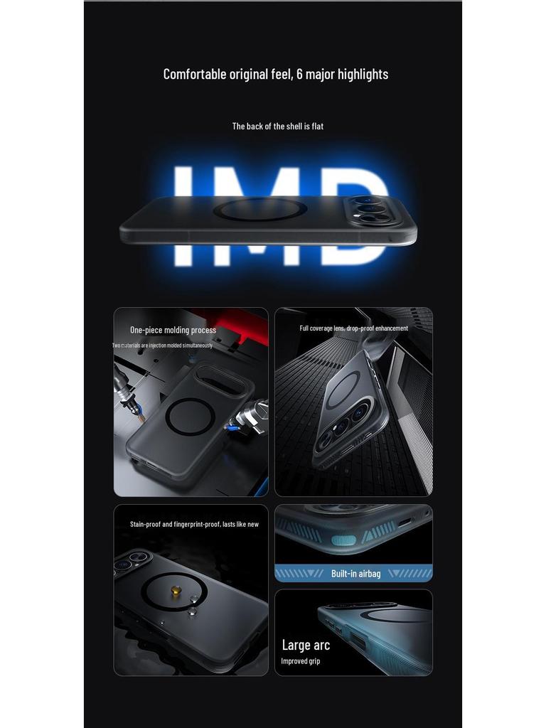 Honor 500Pro Mattierte Magnetische Linsen Schutzhülle - Vollständige Abdeckung, Anti-Fall-Design