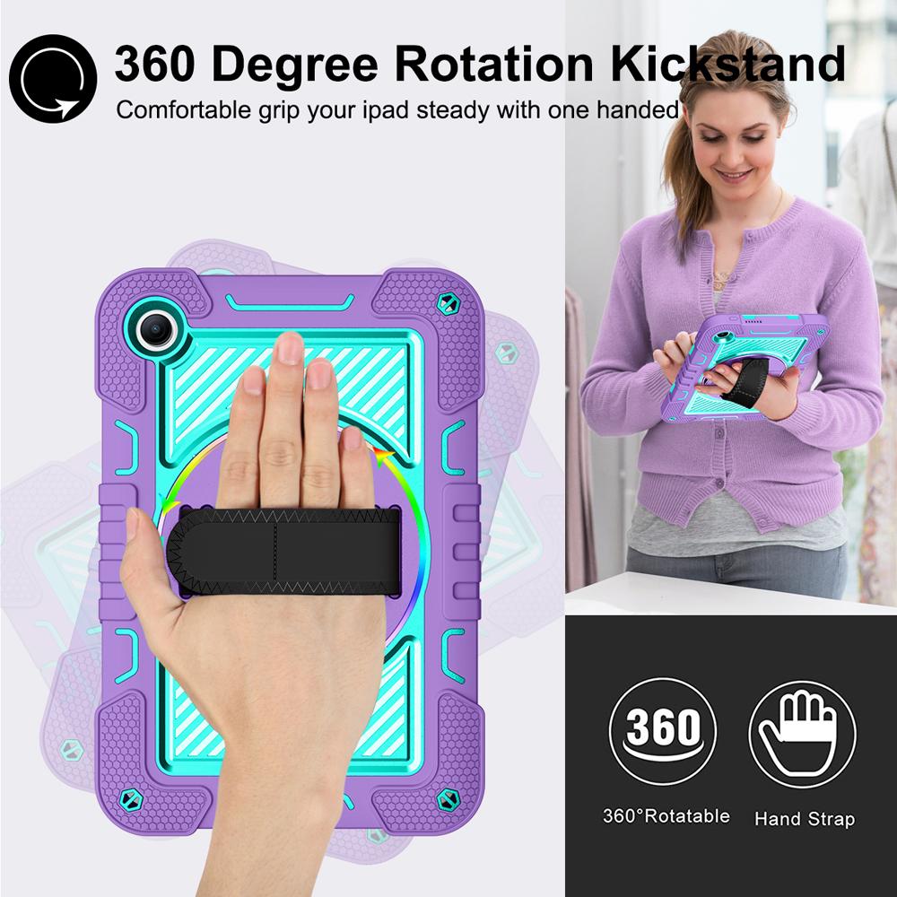 Rotate Stand Tablet Cases for 9.7'' Xiaomi Redmi Pad 2 SE/Poco Pad C1/Redmi Pad 2 9.7 Case Cover Shockproof Silicone+PC Shell