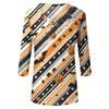 Womens Casual Halloween Print V Neck Three Quarter Sleeve Top Lightweight Stretchy Blouse for Fall Seasonal Wear