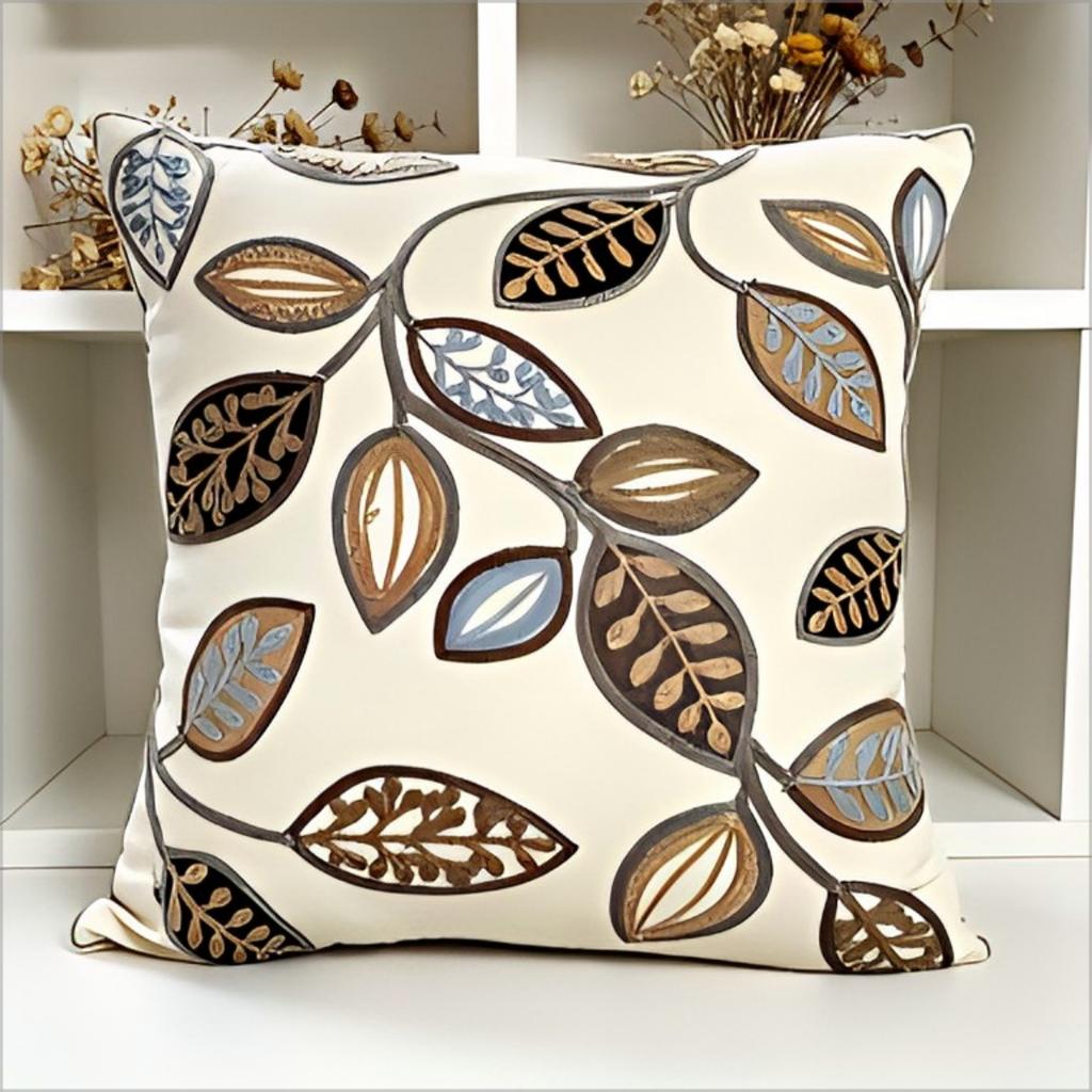 Boho Leaf Throw Pillow Cover Vintage Botanical Floral Decorative Cushion Case For Luxury Modern Home Decor Gift