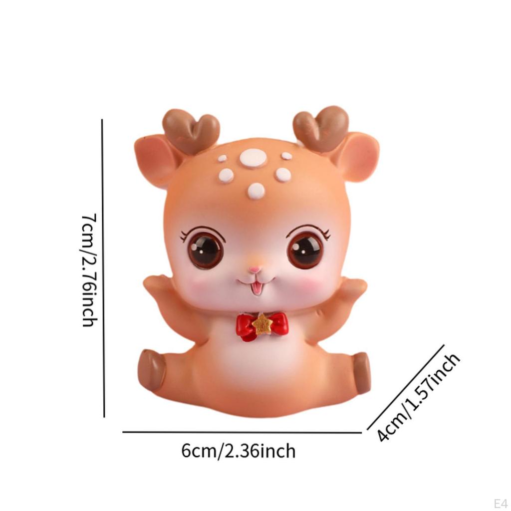 Deer Miniature Figurine Desktop Ornament for Entrance Fireplace Cabinet Style A