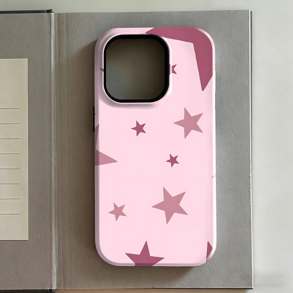 Clmj Y2k Stars Phone Case for iPhone 17 16e 16 15 14 13 12 11 X XS XR XSMAX 7 8 Air Pro Max Plus Luxury Double-layer Back Cover