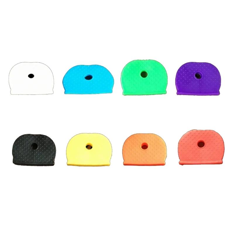 

Набор из 8 цветных пластиковых колпачков для ключей для легкой идентификации с круглыми и полукруглыми формами в ярких цветах