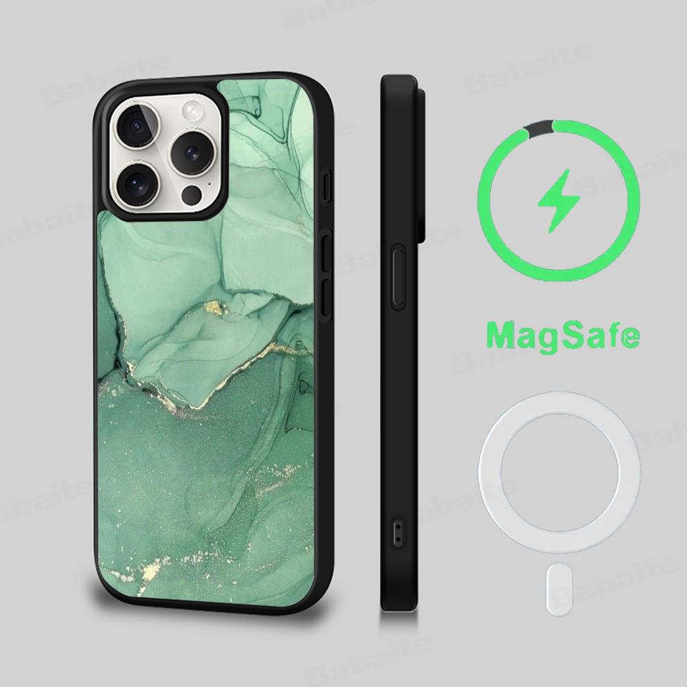 Marble Art Phone Case Magnetic Case For IPhone 16 14 13 12 11 15 Pro Max Plus For Magsafe Wireless Charge Cover