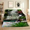 Waterfall Garden Flannel Blanket Throw Blanket Soft Warm Sofa Bed Camping Home Decor Unique Christmas Gift C9261371