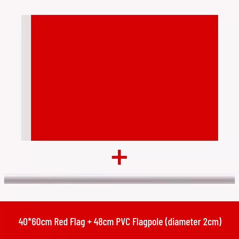 Miaojiayi 40x60cm Blank Red Flags with PVC Flagpoles - 10 Pack
