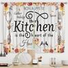 Farmhouse Fall Autumn Kitchen Curtains Rustic Flower Print Bedroom Living Room Treatment Window Drapes Curtain With Blackout Polyester Perfect For