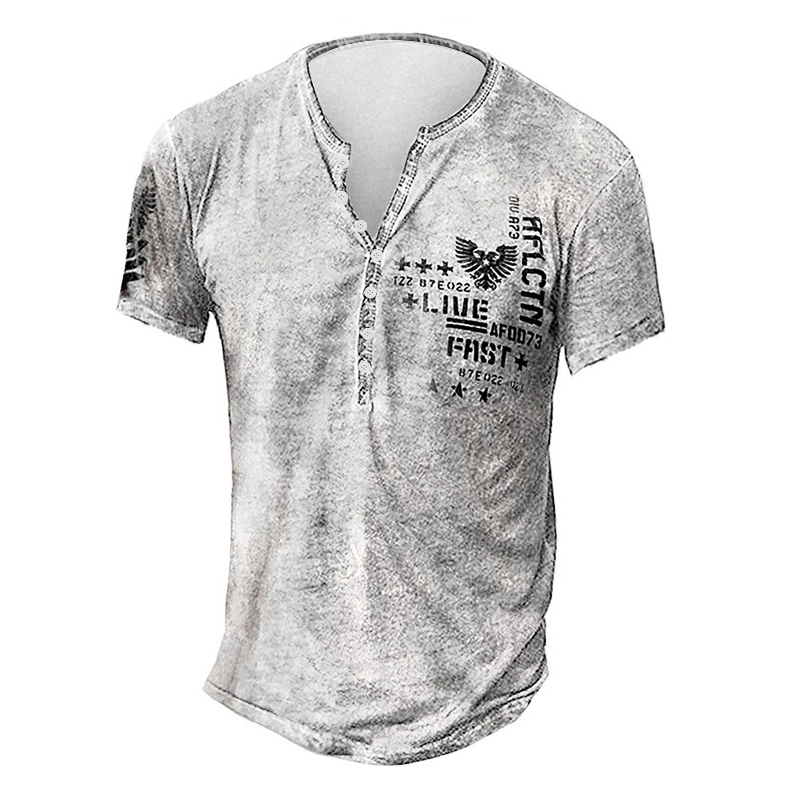 Мужская модная футболка с коротким рукавом и вышивкой с коротким рукавом и принтом на весну и лето L серебряный 1948₽