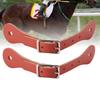 1 Pair Horse Riding Accessories   Genuine Leather Equestrian Spur Strap (Black)