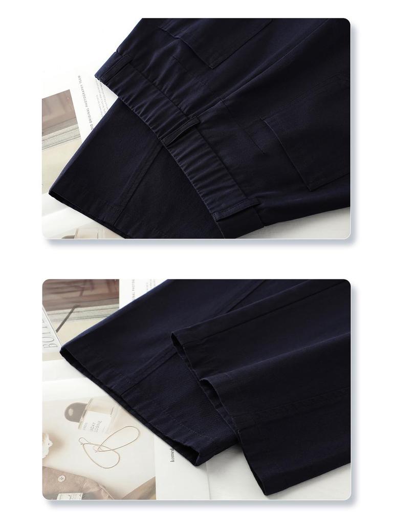 Pink Slim-Fit Straight-Leg Women's Pants: 2025 High-Waisted, Loose, Wide-Leg, Casual Spring and Autumn Style.
