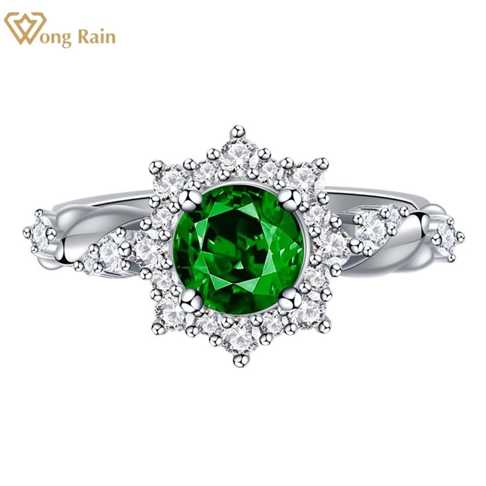 

Wong Rain винтажные обручальные кольца из 100% стерлингового серебра 925 пробы круглой огранки 6 мм с цирконами AAAAA и драгоценными камнями, ювелирные изделия, подарки US 6 красный