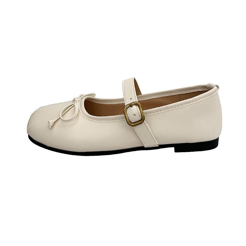 

French evening wind single shoes women s summer 2025 new Mary Jane shoes soft leather light mouth solid color thick heel ballet shoes 35