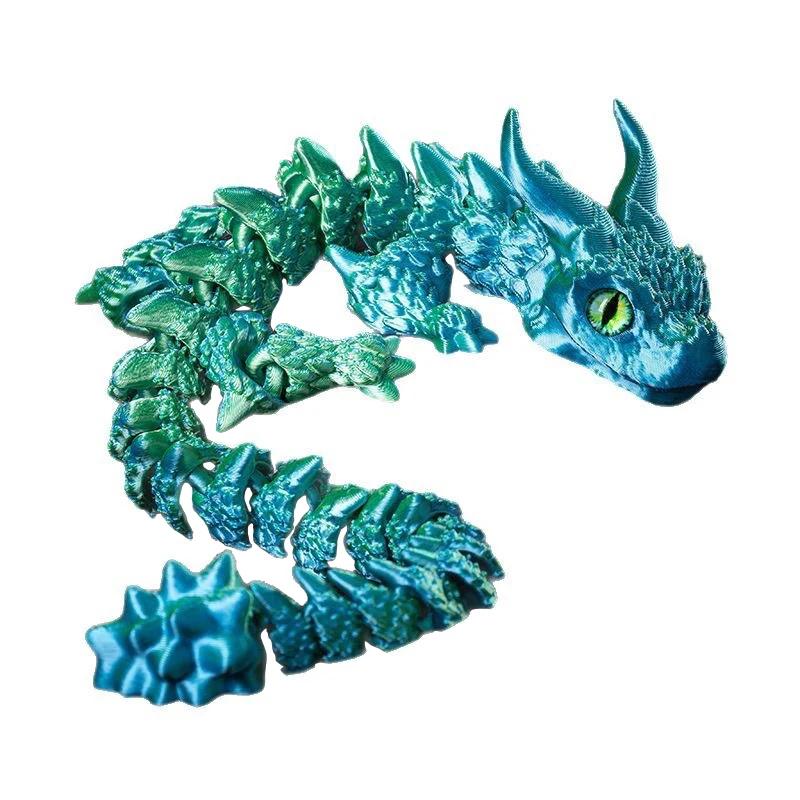 3D Printed Magic Dragon Movable Joint Fidget Toy Rotatable Articulated Office Desktop Ornament Adults Kid Toy Crafts Gift