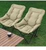 Adjustable Reclining Foldable Moon Chair with Cotton Padding for Outdoor Camping and Picnics