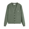 AMI Autumn and Winter New Little White Heart Alpaca Wool Blended Soft and Sticky Knitted Cardigan Round Neck Cloud Sweater Pocket Coat