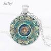 SUTEYI Boho Mandala Art Picture Earrings Vintage Henna Yoga Om Symbol Zen Buddhism Glass Dome Earrings For Women Jewellery