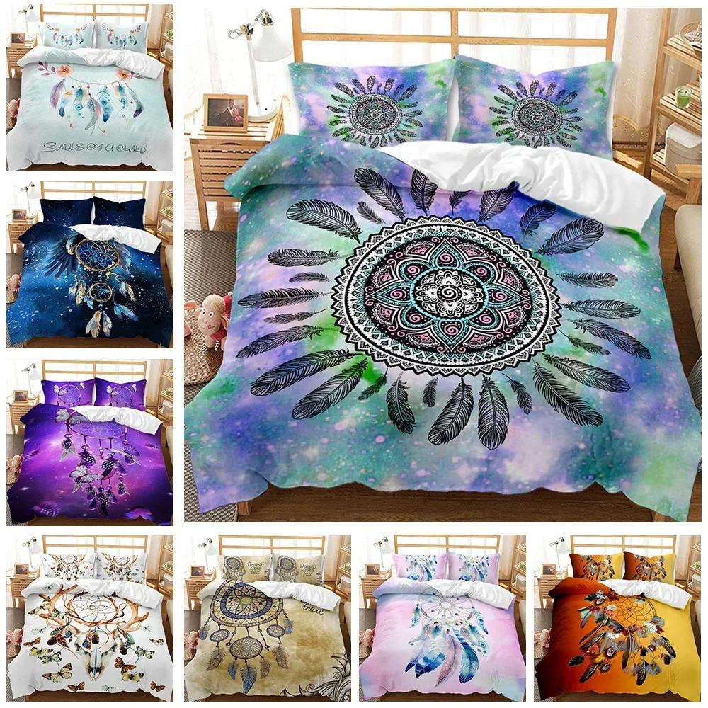 Traumfänger Feder Böhmische Mandala Bettwäsche Set Einzelbett Twin Doppelbett Queen King Cal King Größe Bettwäsche Set