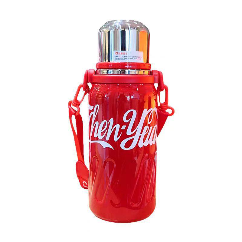 New High-value Internet Celebrity Thermos Cup Coke Red Milk White Large-capacity Portable Thermal Insulation Pot Car Water Cup