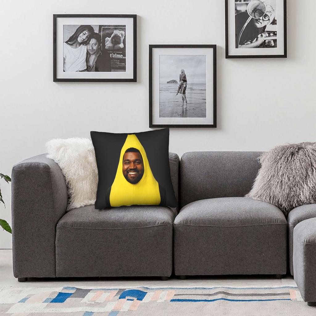 Banana Kanye Meme Pillow Case Comfy Pillow Cover Retro Trendy Pillowcases For Couch Sofa Bedroom