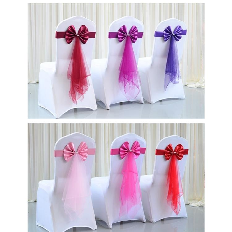 Elastic Chair Sashes Bows Spandex Chair Sashes Bows for Banquets and Ceremonies Elastic Band for Occasion Party