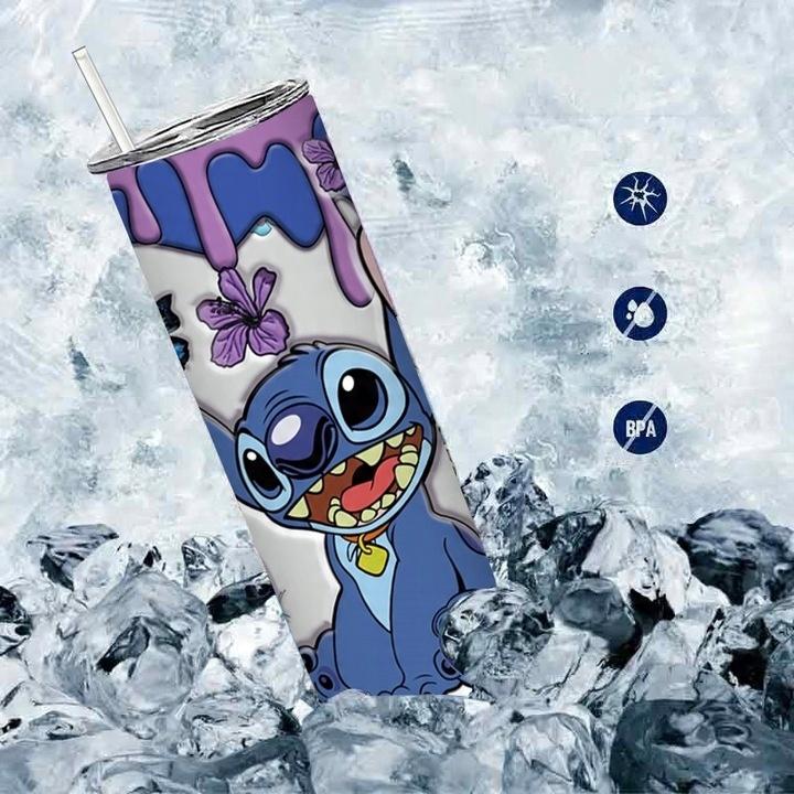 Stitch 20Oz Kubek Termiczny Ze Słomką Termos Na Dziecka Urodziny