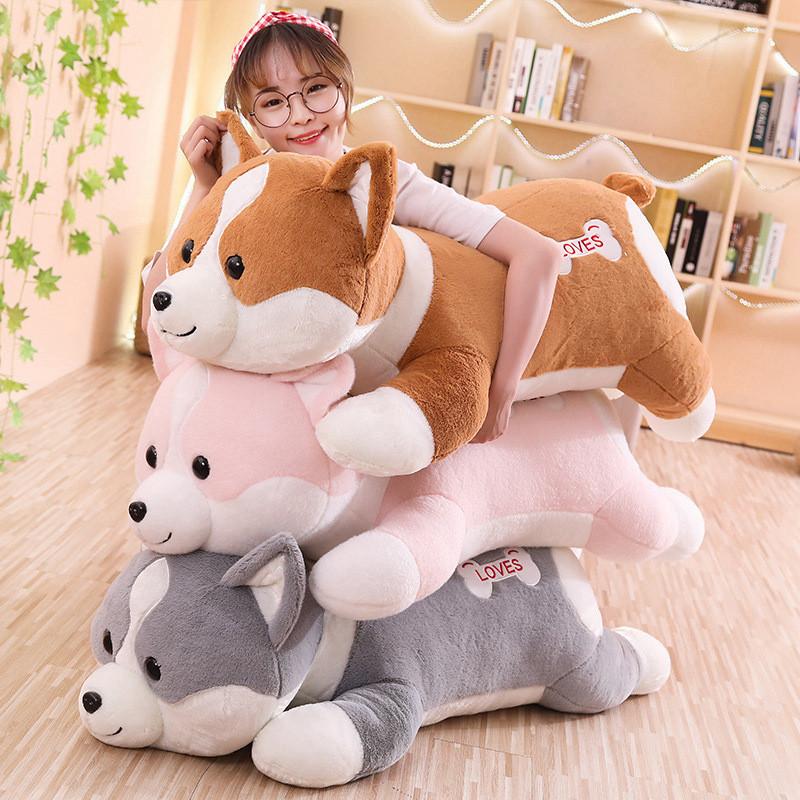 Adorable Corgi Plush Toy Dog Pillow Cute Cuddle Buddy Soft Stuffed Animal For Sleep