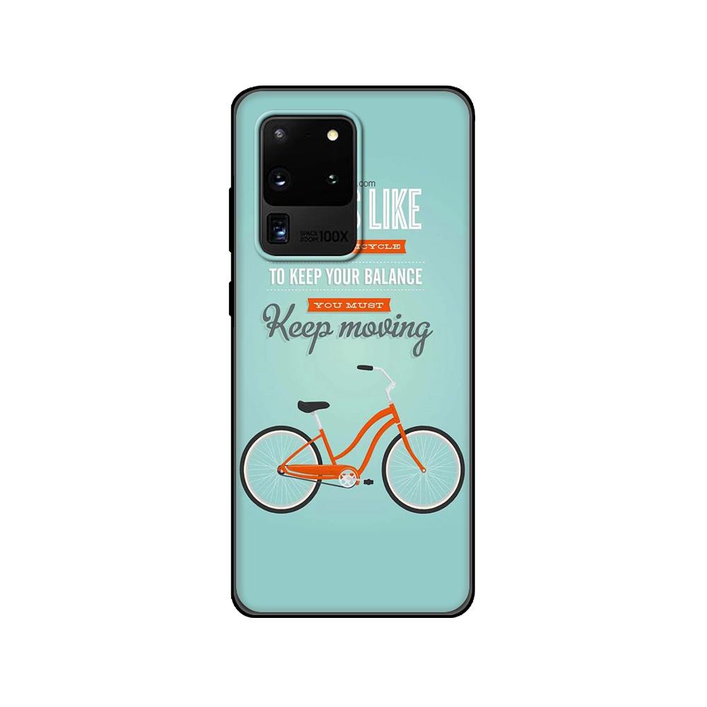 Black tpu Case For Samsung galaxy S20 /S20 PLUS/S20 ultra/S20+ /S20FE back cover BIKE CYCLING art