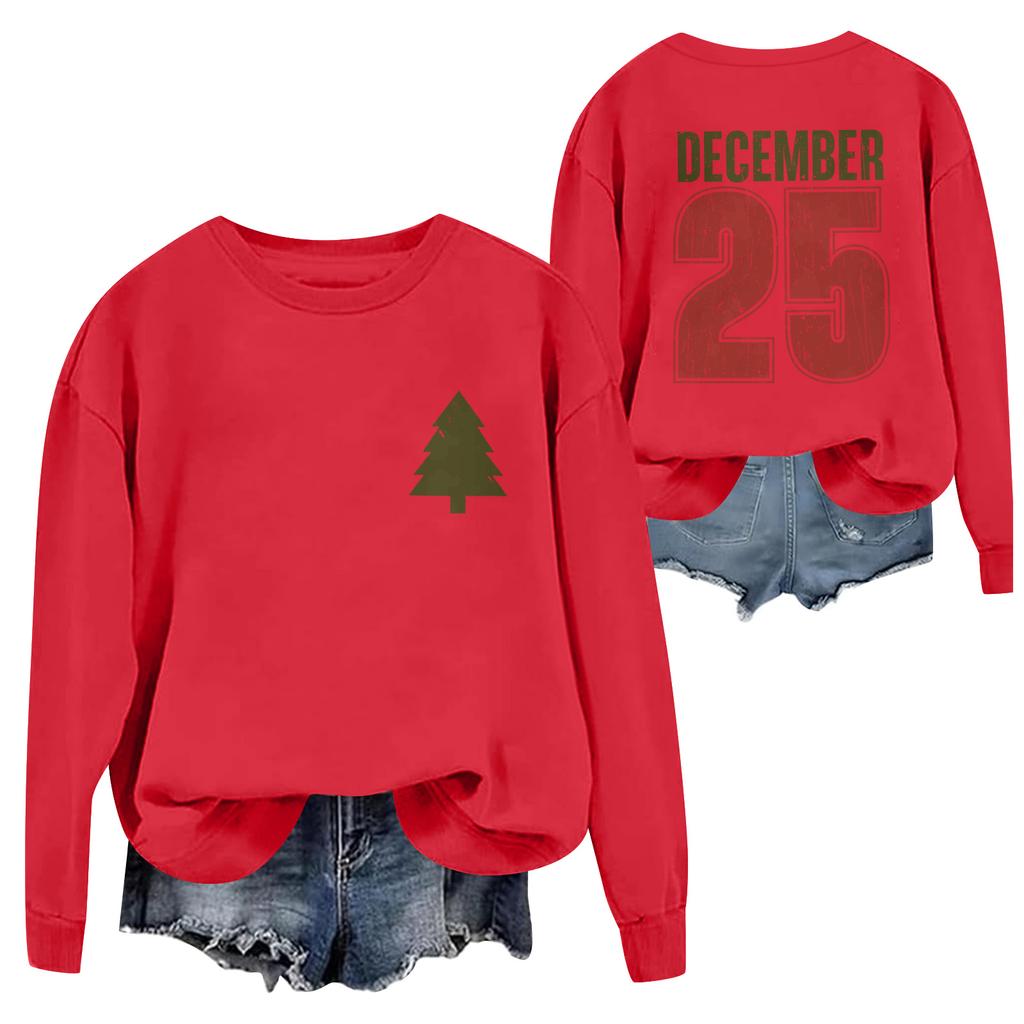 Christmas T-Shirts And Sweatshirts, Women'S Sweatshirts, Long-Sleeved Pullover Sweatshirts, Women'S Long-Sleeved Tops