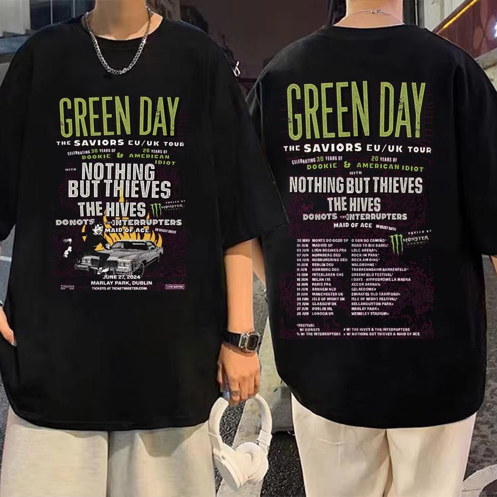 2026 Punk Rock Band Green Day Dookie Graphic T Shirts Unisex Women Gothic Vintage Short Sleeve Tshirt Fashion Casual Tshirts Ins