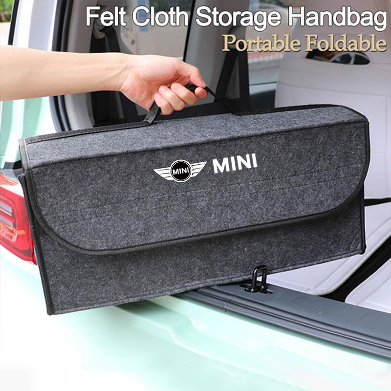 Car Storage Box Auto Trunk Foldable Soft Felt Organizer Bag For MINI JCW Cabrio Cooper Countryman Aceman Clubman Coupe Hub Cap