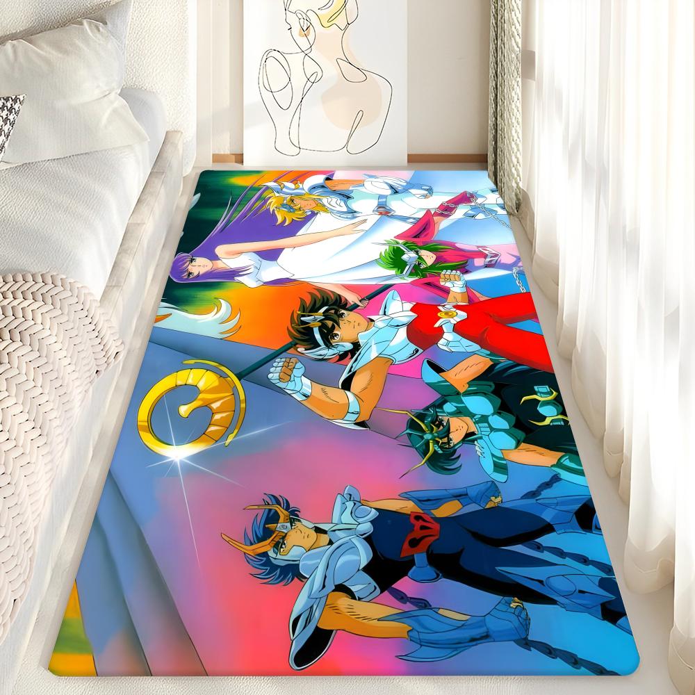 Knights of the Zodiac Cartoon Floor Mat Bathroom Mat Kids Bedroom Decoration Balcony Anti-Slip Doormat Living Room Welcome Rug