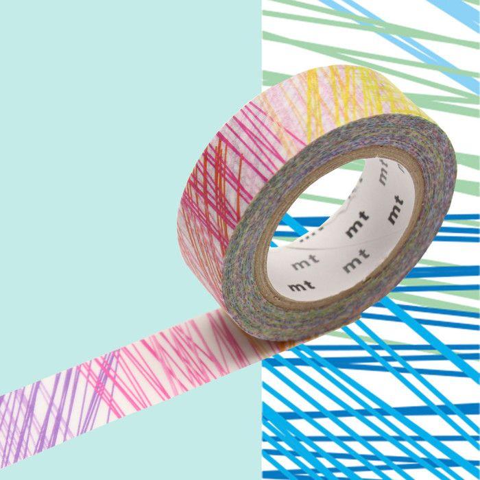 Masking Tape MT Kapitza hachures multicolores - scribble