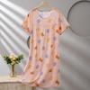 Cotton and silk dress women's summer short-sleeved fashion foreign-style pendulum nightdress mother young 1011 models