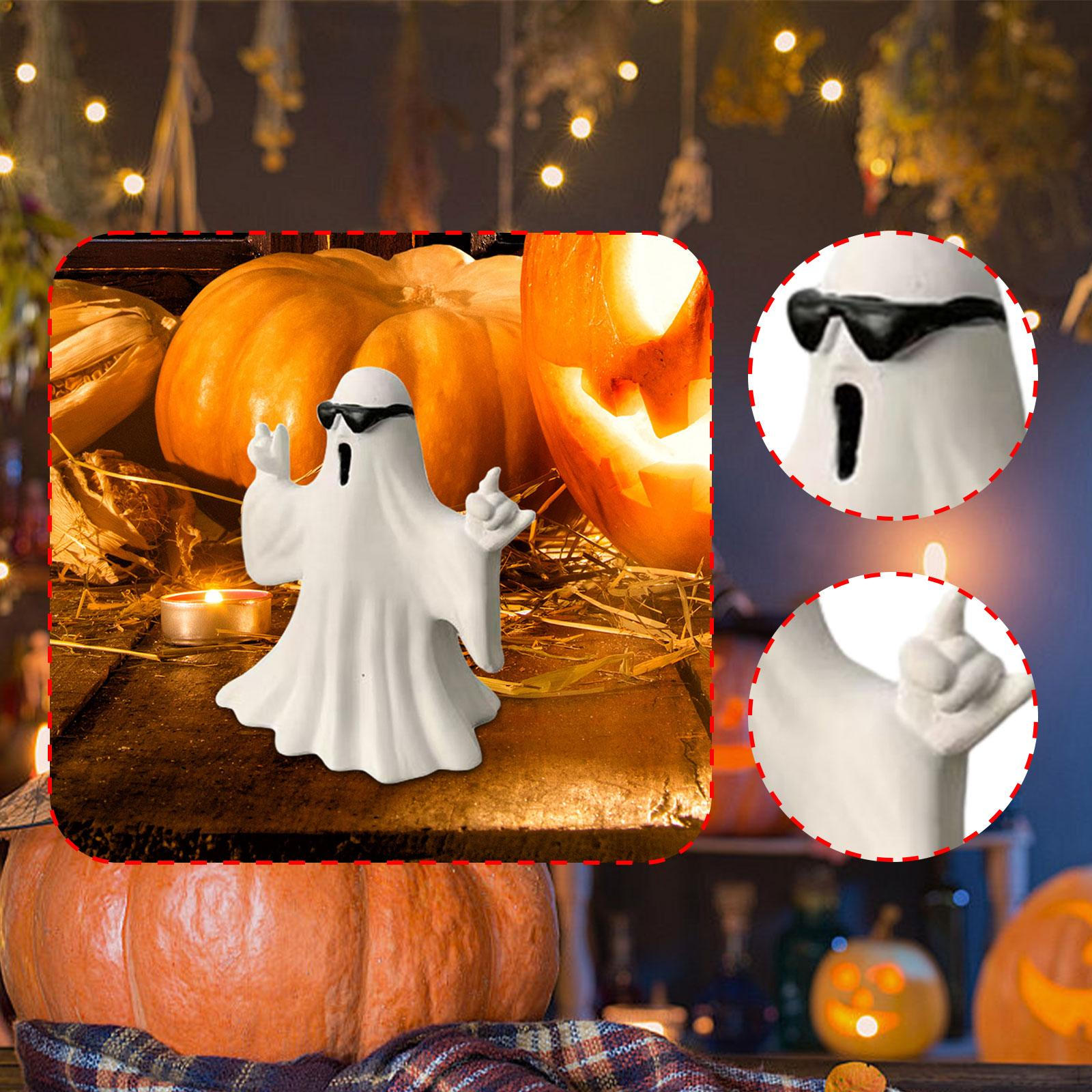 

Статуэтка Хэллоуин Праздничная Жуткая Полимерная Фигурка Украшение Скульптура для Декора Крыльца Вечеринка В помещении Glasses Ghost