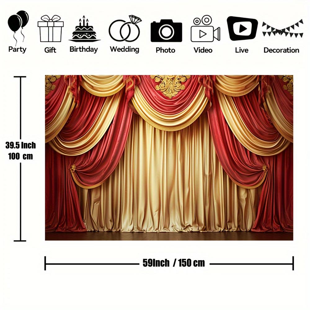 Polyester Red and Yellow Curtain Party Backdrop for Multipurpose Use - Universal Carnival, Birthday, and Holiday Decorations