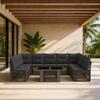 Garden Sofa Set 10 Pieces Gray Poly Rattan