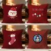 Christmas Red Santa Snowman Pillow Case Cushion Cover Soft Washable Pillow Case MultiScene For Couch Bed Travel Office Use