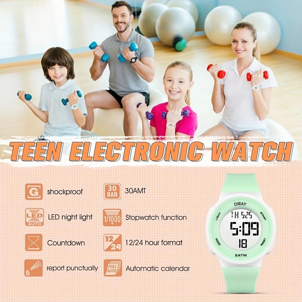Women Watch LED Definition Display Waterproof Multi-Function Electronic Digital Watches