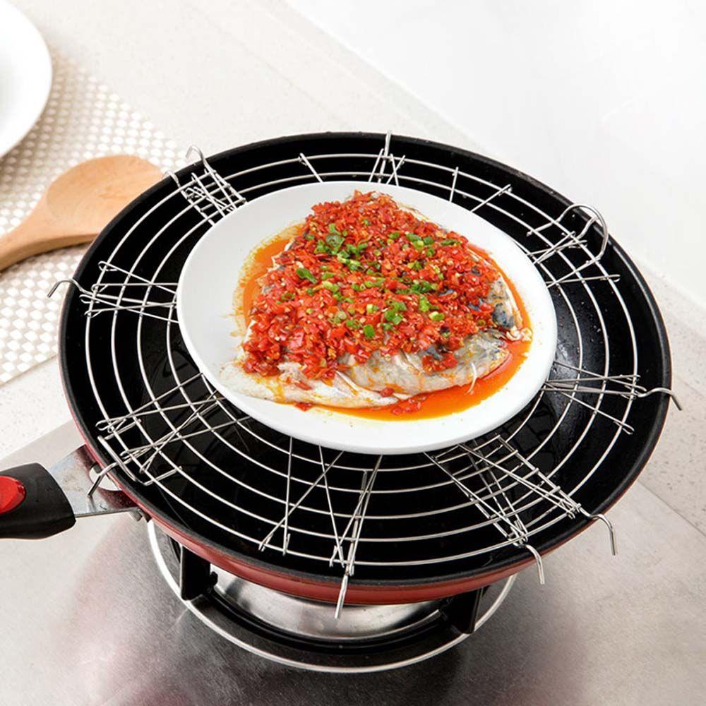 Frying Tray Kitchen Gadgets Cooking Tool Pot Steamer Steaming Stand Frying Pan Shelf Oil Drain Rack