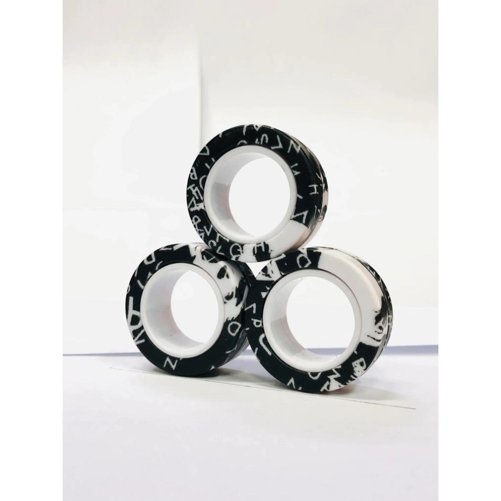 3pcs Finger Magnetic Rings Colorful Fidget Toy Set Adult Magnets Spinner Rings for Relieve Stress Anxiety Relief Therapy