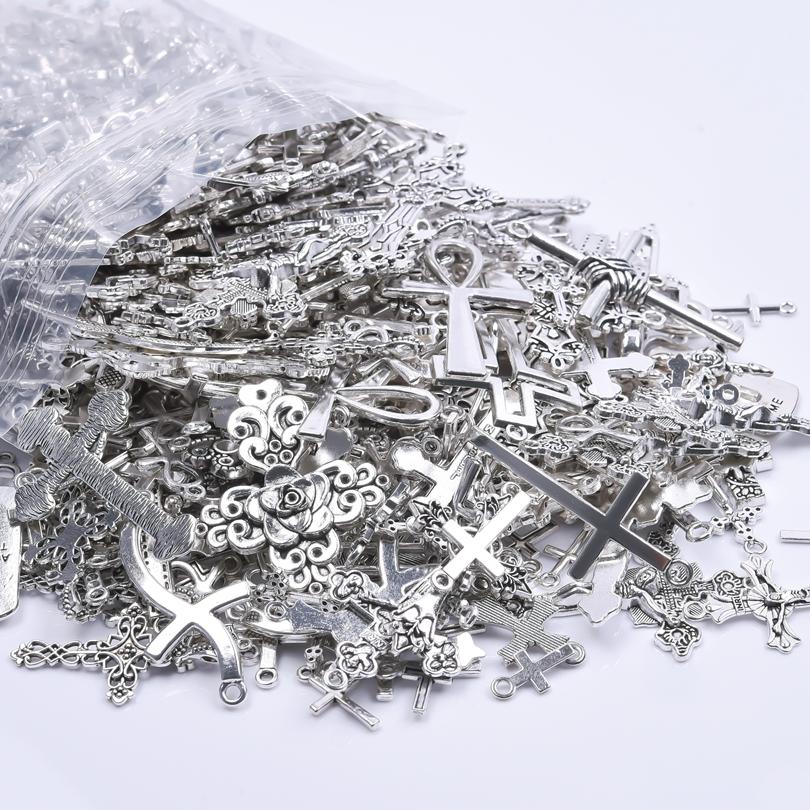 102030Pcslot Metal Silver Color Cross Charms For Jewelry Making Supplies Christ Accessories Handmade Womenmen Pendant Charm