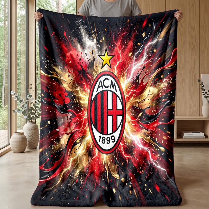AC Milan Theme blanket Soft Flannel Blanket Plush Throw Blanket Cozy Sofa Bed Blanket for Home Decor