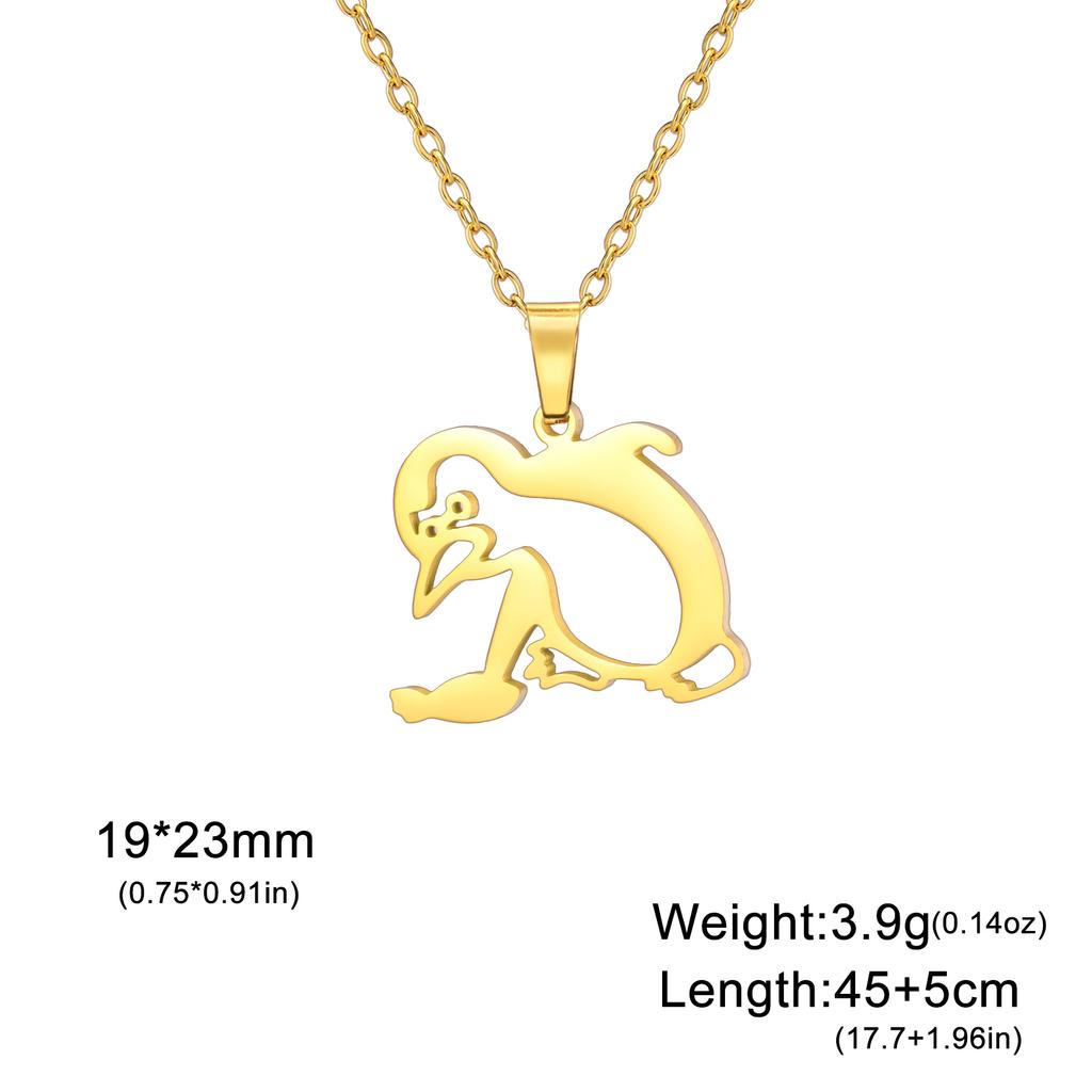 Cazador Walking Penguin Women's Necklace Cute Stainless Steel Animal Neck Chain Birthday Valentine Gift 2026 Jewelry New Trendy
